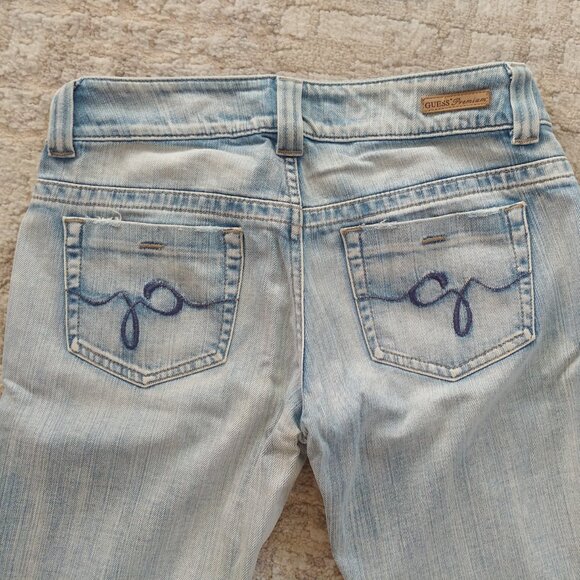 VINTAGE Y2K Guess Premium Daredevil low-rise bootcut jeans size 27 - Picture 2 of 16